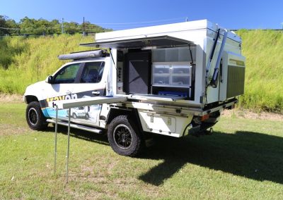 traymate aluminium camping canopy VW Amarok with modular kitchen